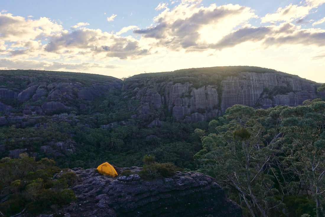 Shrouded Gods Mountain summit camp in the Monolith Valley of the Budawangs in Australia