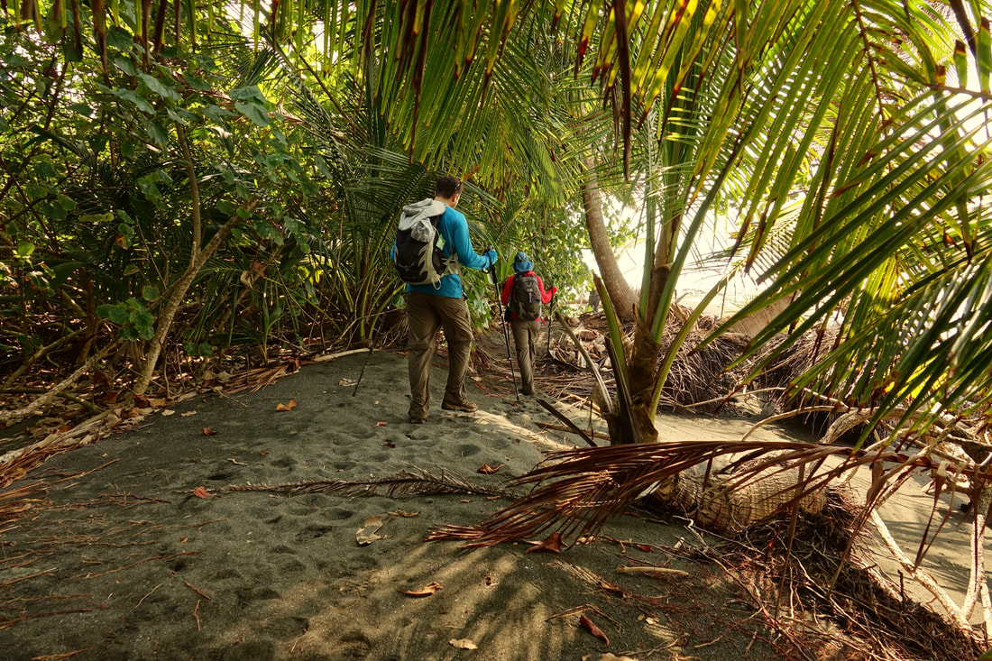 The beach walk to Le Leona in Corcovado National Park hike