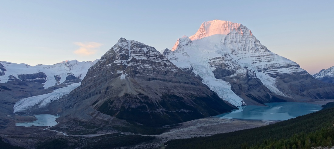 Panorama of Mount Robson at sunrise