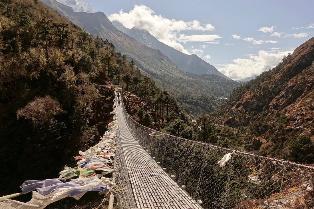 Suspension bridges on the route up to Everest
