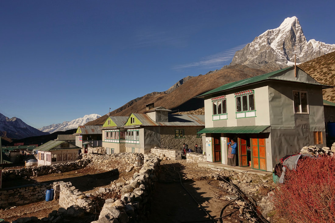 Village of Dingboche with Taboche in the background