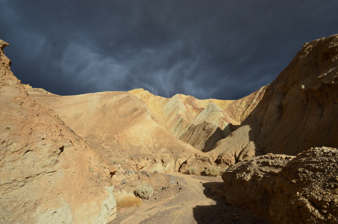 Golden Canyon Trail during a storm in Death Valley National Park