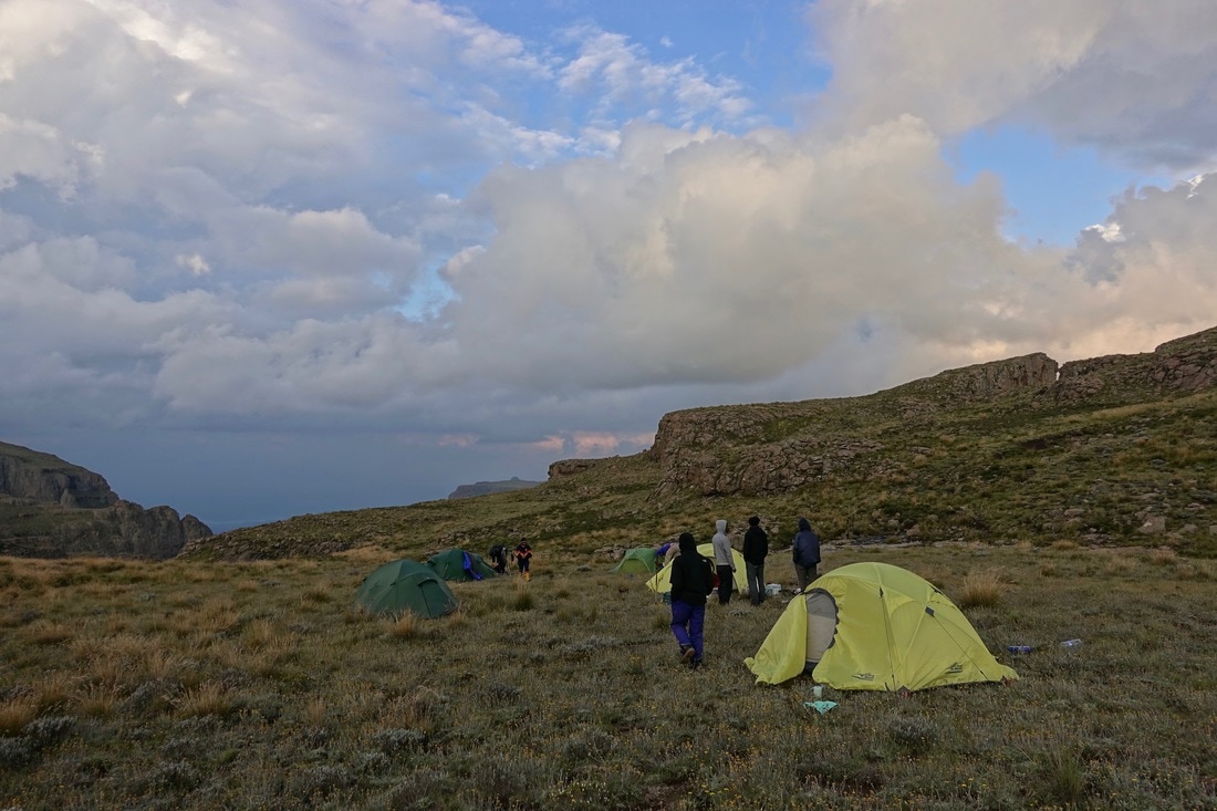 Hanging Valley camp in Drakensberg mountains, South Africa
