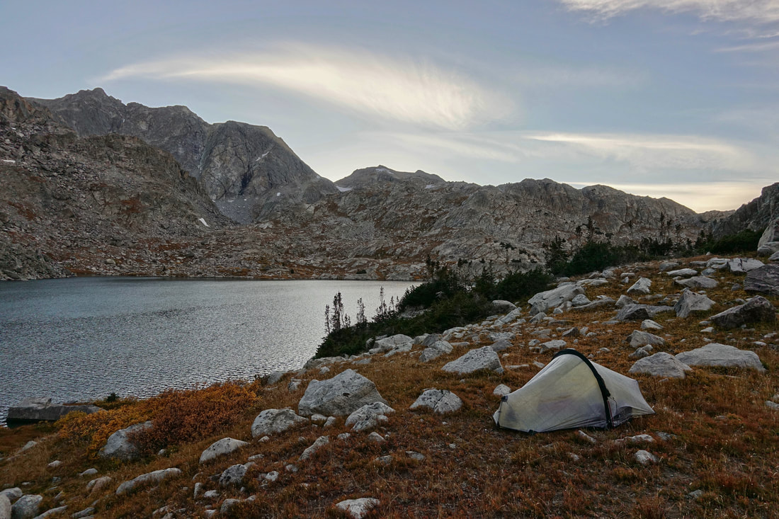 Camp at peak lake
