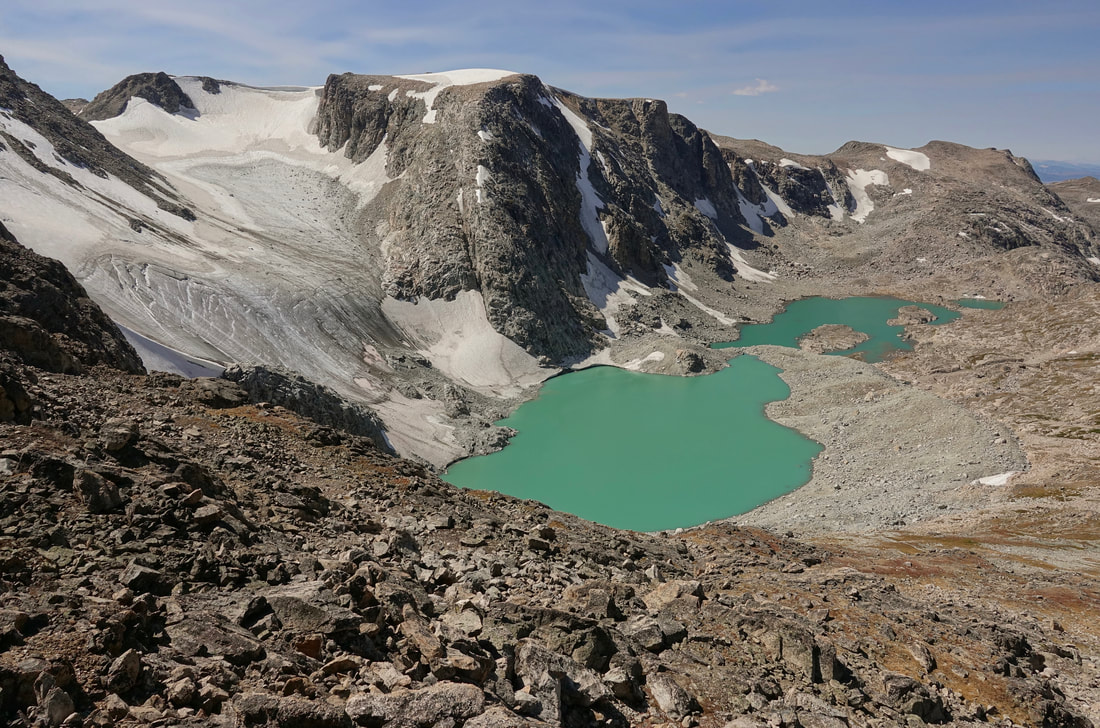 Connie Glacier from Yukon Peak in the Wind River High Route hike in Wyoming