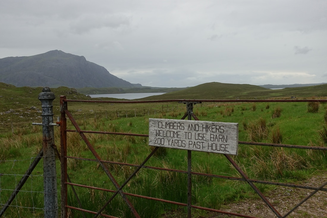 Carnmore sign on the fence in Scotland
