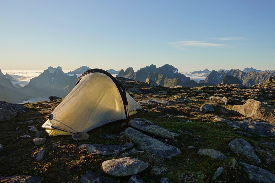 Veinestind summit camp in Lofoten Norway