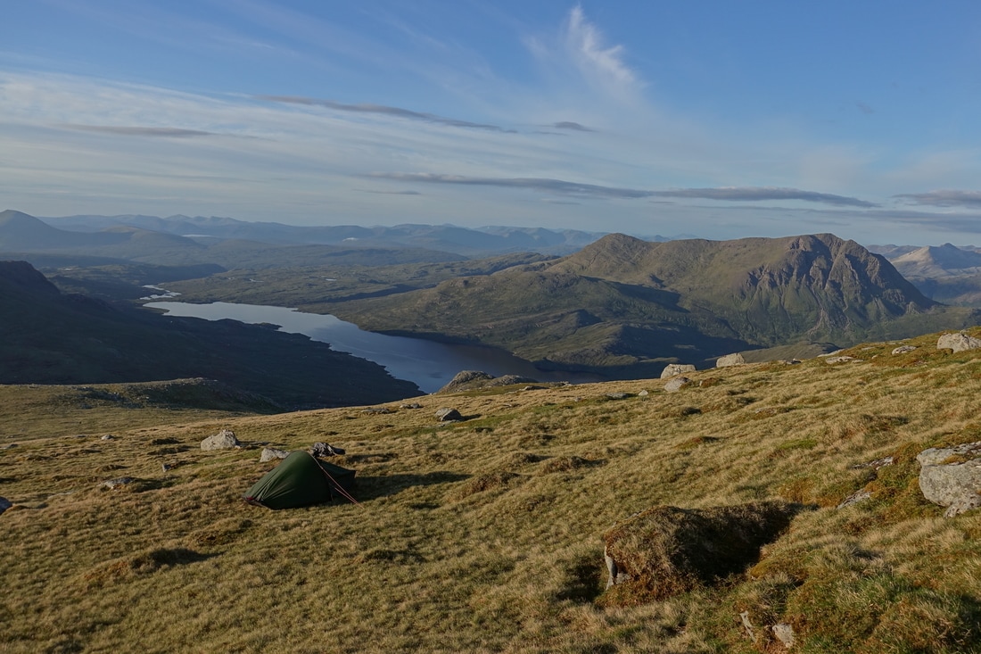Campsite on A'Mhaighdean hike