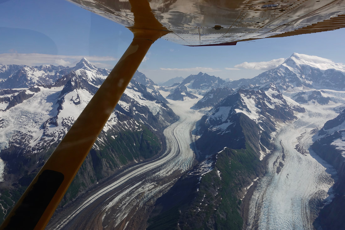 Flight over Mount Fairweather in southern Alaska