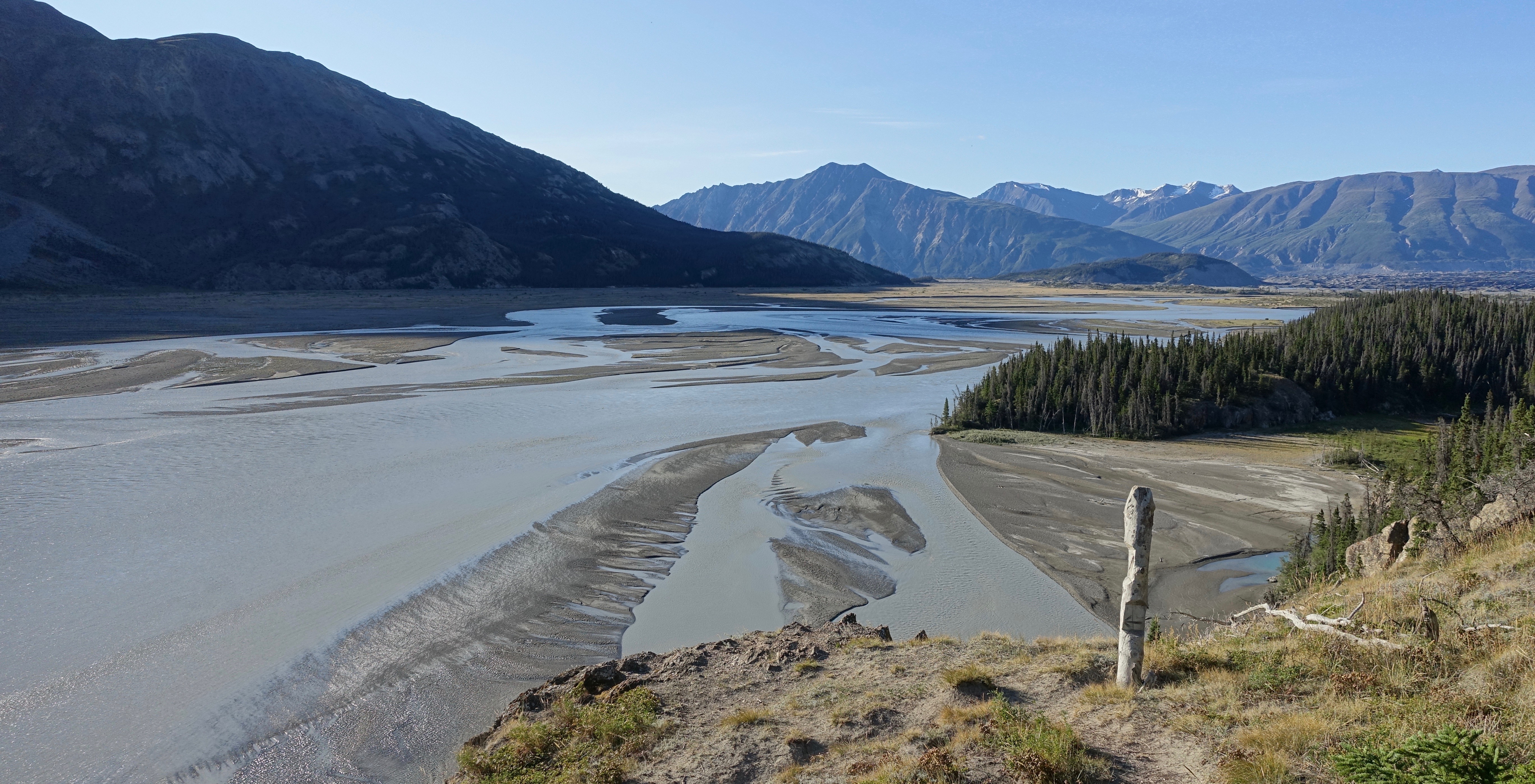 Braided river on the Slims West Trail in the Yukon