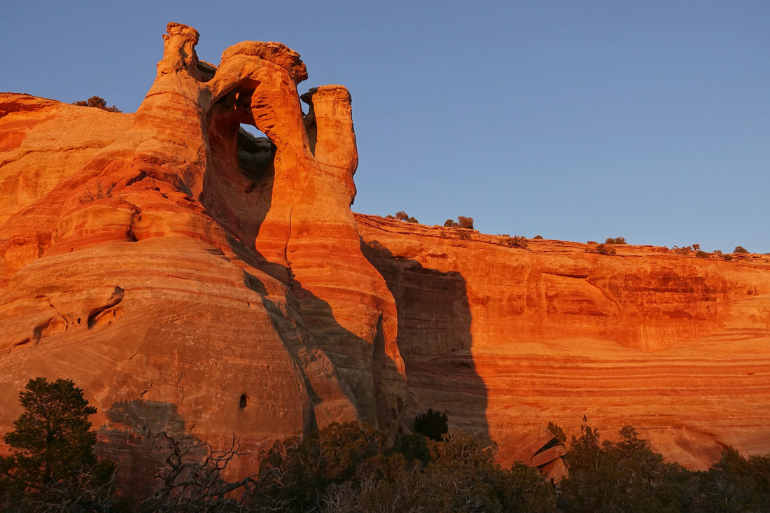 Crown Arch at sunset in Black Ridge Canyons Wilderness in Colorado