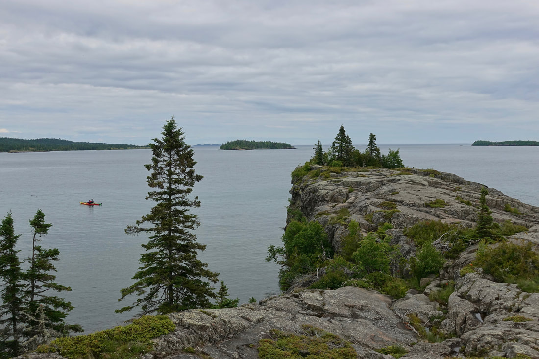 Kayakers near Scoville Point in Isle Royale