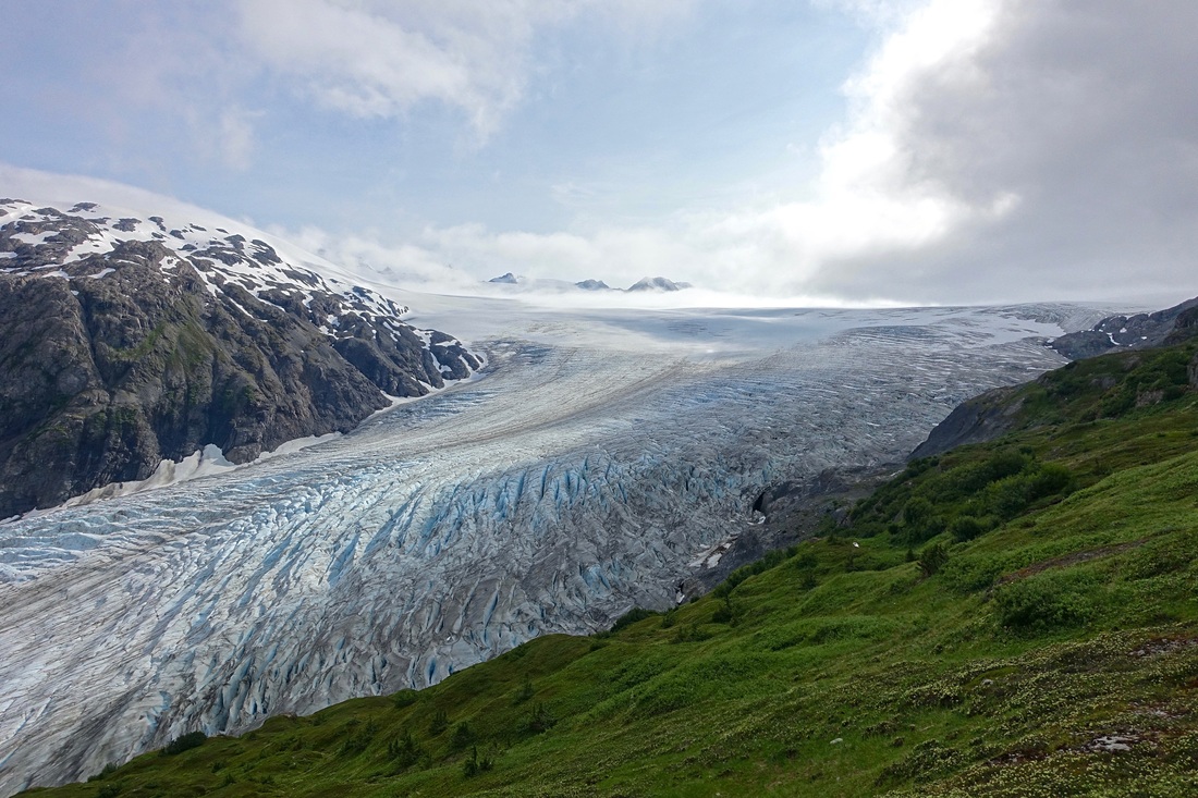 Harding Icefield trail, hiking along the Exit Glacier in Kenai Fjords Park