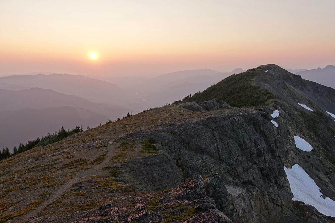 Smoky sunset on the ridge