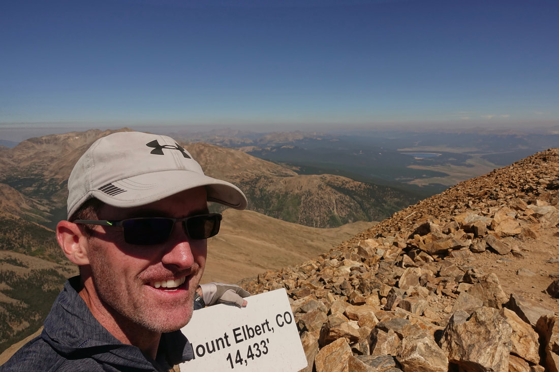 Selfie on Mount Elbert the tallest mountain in Colorado