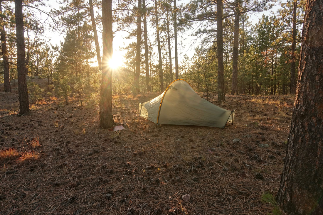 Campsite on the Centennial Trail in the Black Hills of South Dakota