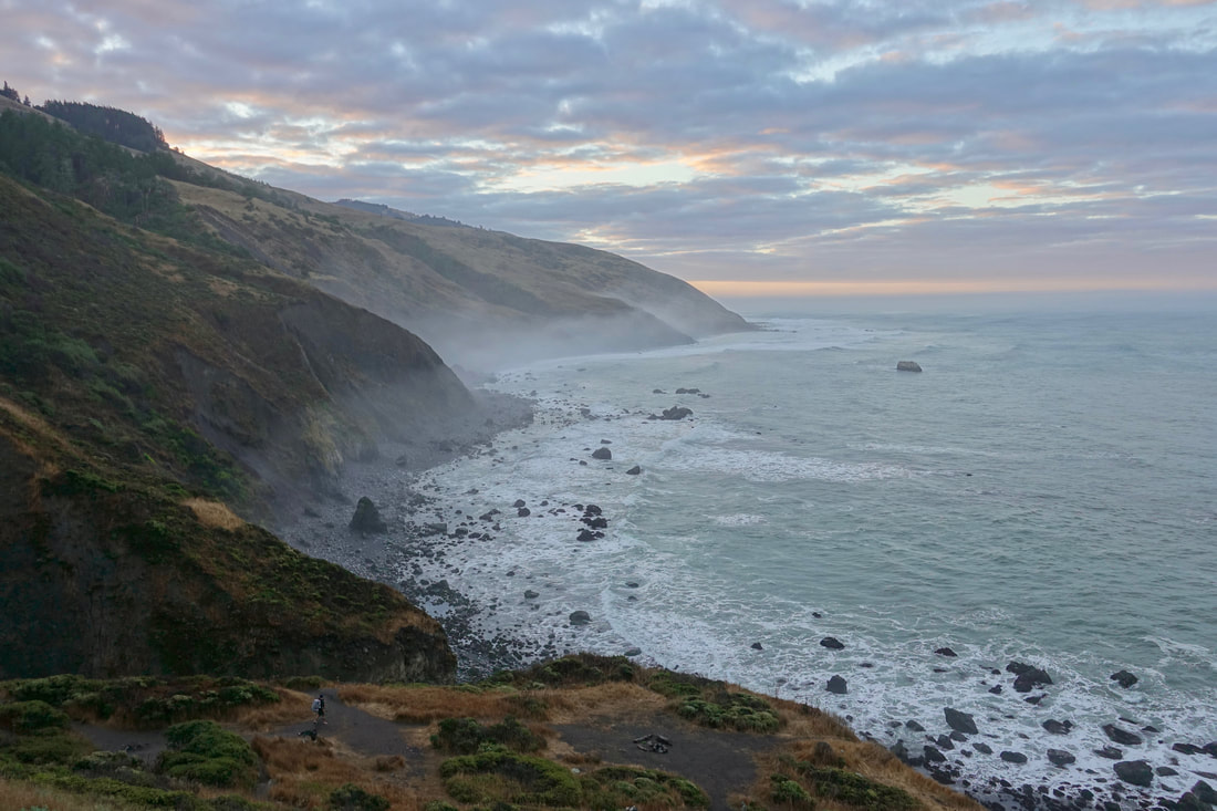 Overlooking the first tidal zone on the Lost Coast Trail in the Kings Range of California