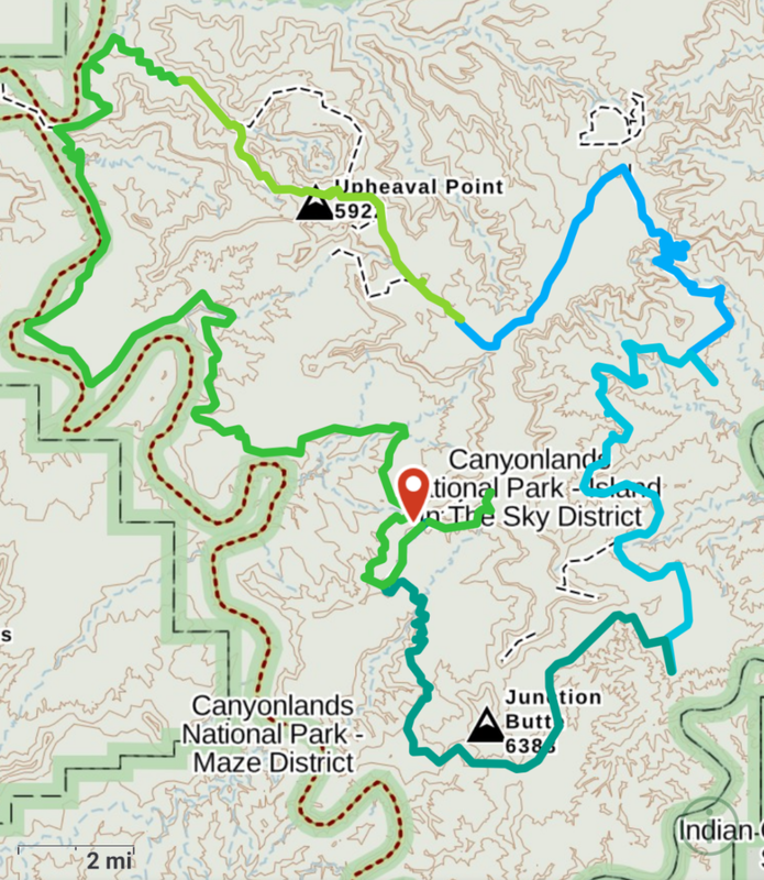Map of the White Rim Trail walk